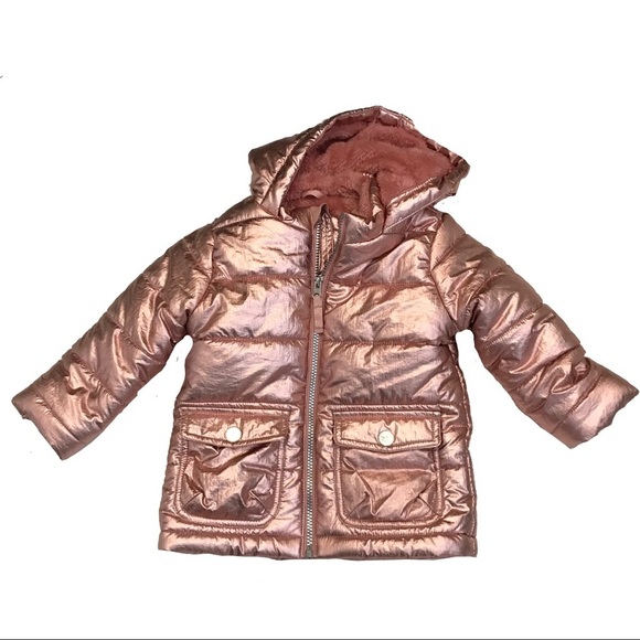 Cat & Jack Puff Metallic Jacket Pink 2T